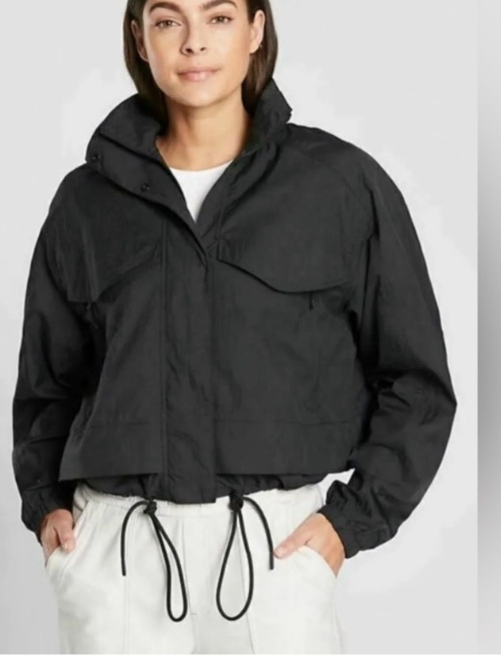 Athleta Black Canopy Parachute Jacket